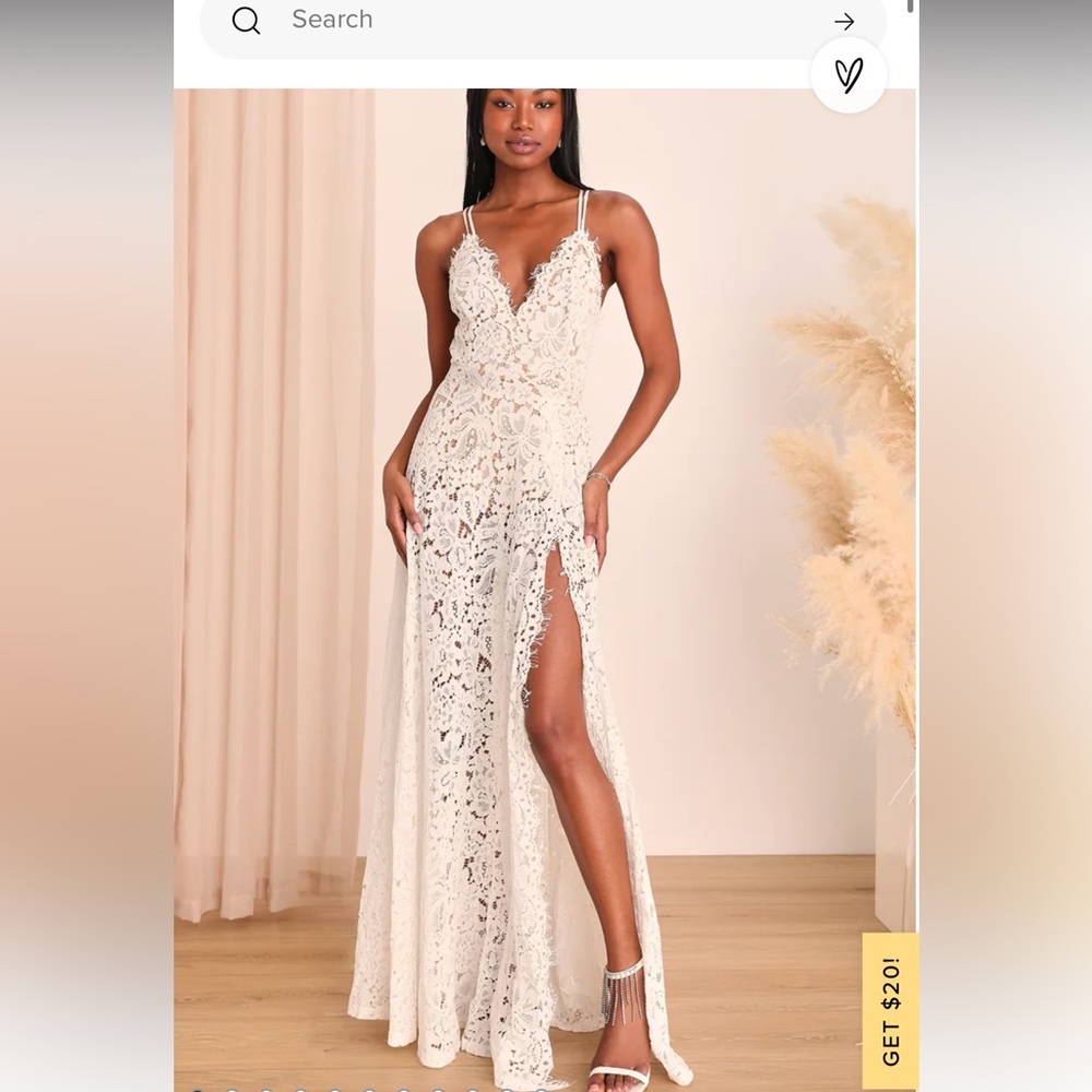 Lulus white lace maxi sooo pretty!